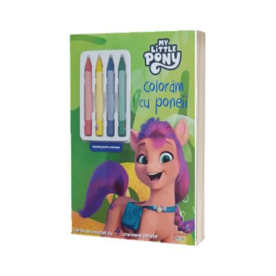 My Little Pony. Coloram cu poneii. Carte de colorat cu 4 creioane cerate
