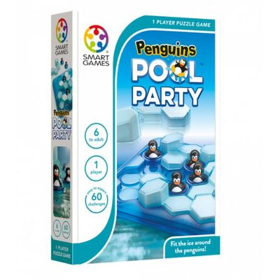 Smart Games - Penguins Pool Party, joc de logica cu 60 de provocari, 6+ ani