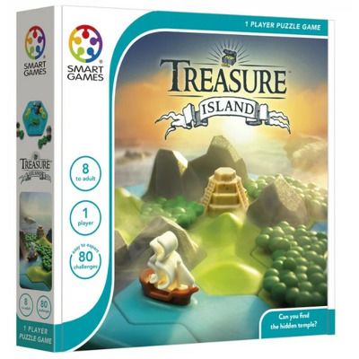 Smart Games - Treasure Island, joc de logica cu 80 de provocari, 8+ ani