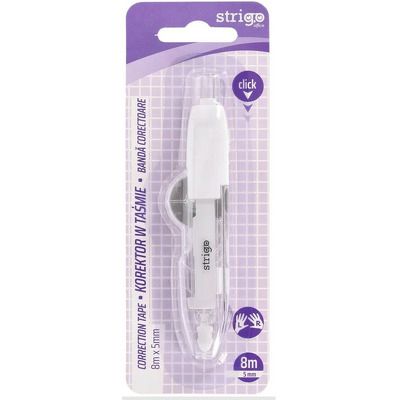 Banda corectoare Strigo Pix cu mecanism, 5mm x 8m, alb, SSC446
