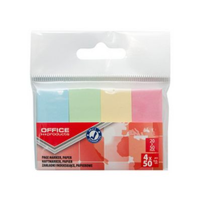 Notes autoadeziv 50 x 20 mm, 4 x 50buc/set, Office Products - 4 culori pastel