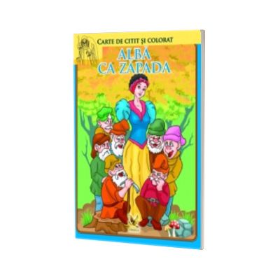 Alba ca zapada si cei sapte pitici. Carte de citit si colorat