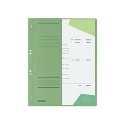 Dosar cu sina Leitz 1/2, carton, A4, cu capse, 170 coli, verde