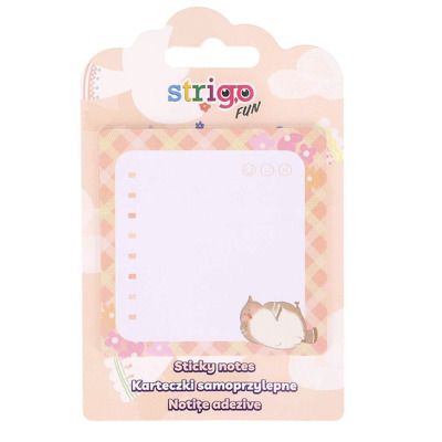 Notite adezive 73x73 mm, 20 file, Strigo peach pastel