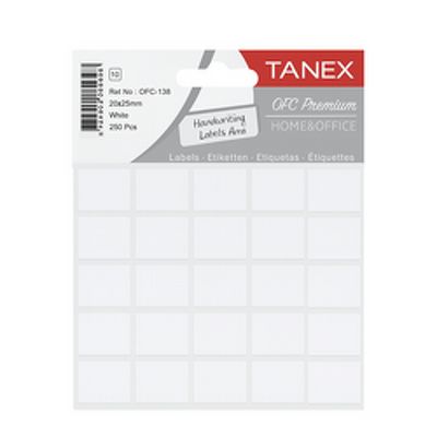 Etichete autoadezive, 20 x 25 mm, 80 buc/set, TANEX, alb