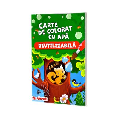 In padure. Carte de colorat cu apa. Reutilizabila