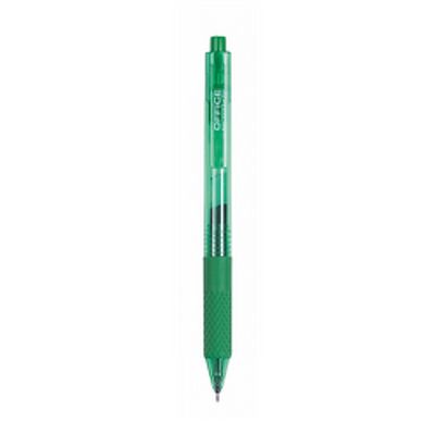 Pix cu gel, mecanism retractabil, rubber grip, 0.5 mm, Office Products - verde