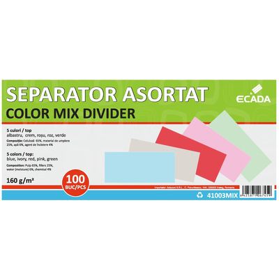 Separator carton set 100 culori asortate ECADA