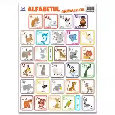 Plansa - Alfabetul animalelor in limba romana