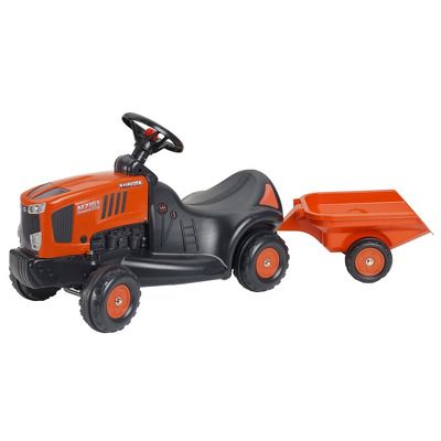 Jucarie Tractor Kubota pentru copii cu remorca