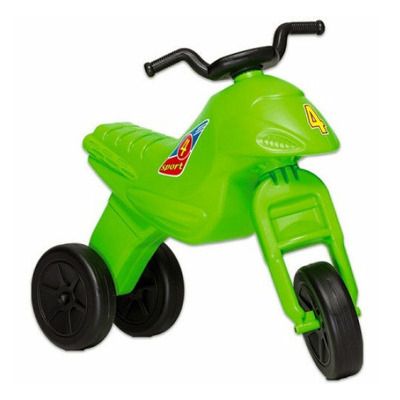 Motocicleta copii cu trei roti fara pedale mare culoarea verde mar