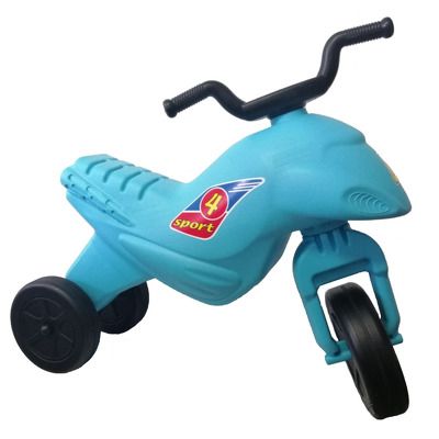 Motocicleta copii cu trei roti fara pedale mediu culoarea albastru deschis