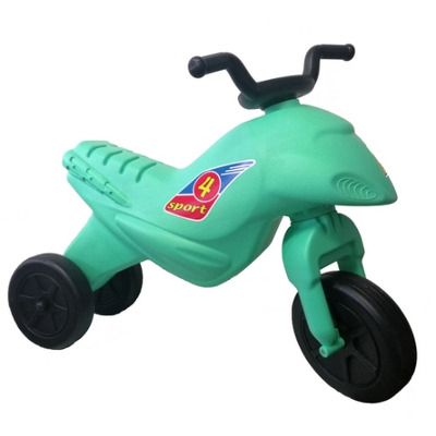 Motocicleta copii cu trei roti fara pedale mic culoarea turcoaz