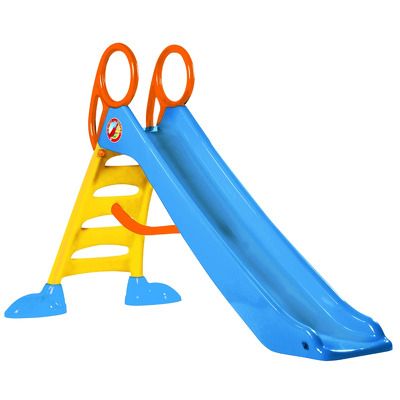 Tobogan mare pentru copii Dohany, albastru cu manere portocalii