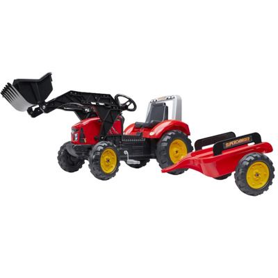 Tractor cu pedale pentru copii FALK cu capac de deschidere, rosu