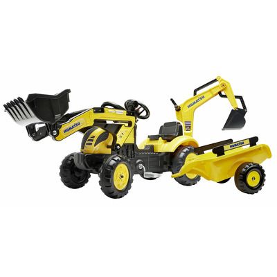 Tractor Komatsu Falk cu excavator si trailer