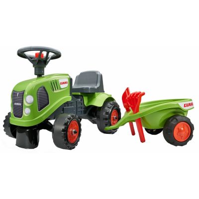 Tractoras fara pedale cu remorca Falk Claas Verde