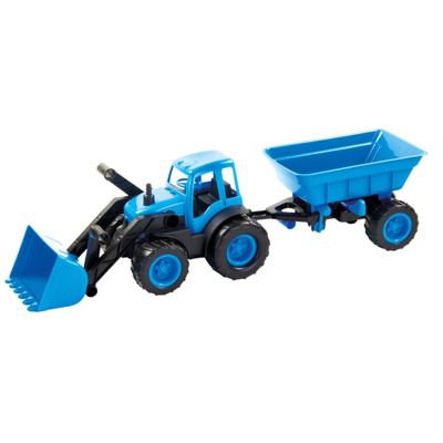 Tractoras buldozer pentru copii cu remorca