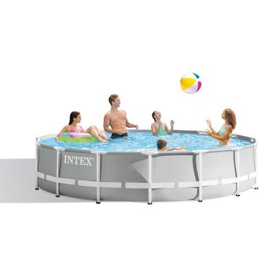 Set piscina cu cadru metal, pompa, scara, covor protectie si prelata incluse