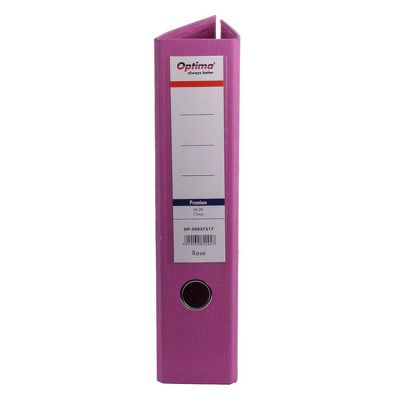 Biblioraft A4, plastifiat PP/paper, margine metalica, 75 mm, Classic - rose