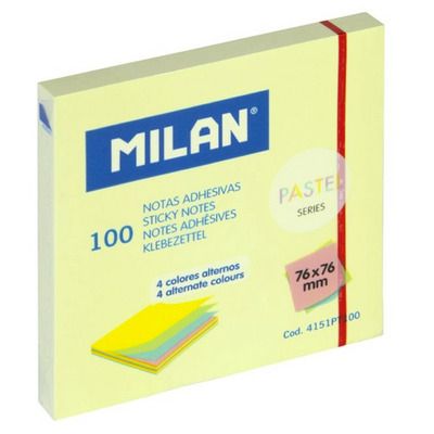 Bloc notes adeziv 76x76, 4 culori asortate pastel