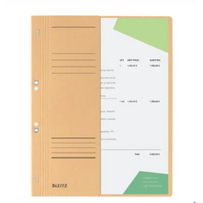 Dosar cu sina Leitz 1/2, carton, A4, cu capse, 170 coli, kraft