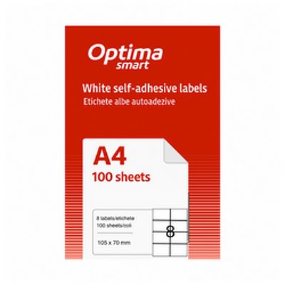 Etichete albe autoadezive 8/A4, 105 x 70 mm, 100 coli/top