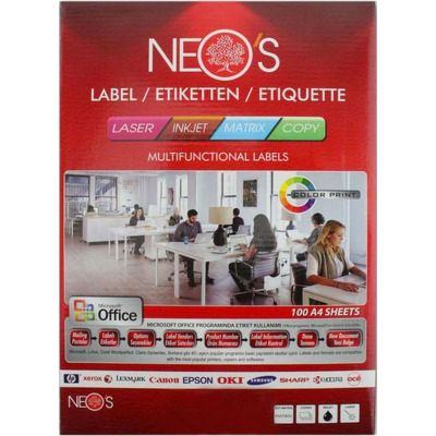 Etichete autoadezive A4 144/coala 100 coli/top Colturi drepte