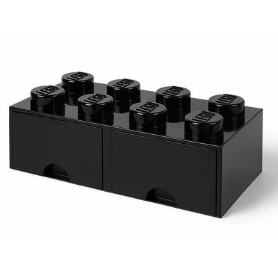 LEGO. Cutie depozitare 2x4 cu sertar negru