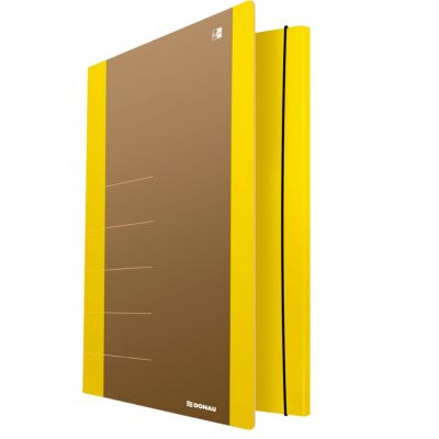 Mapa din carton, cu elastic, 500gsm, 250 x 350mm, cu margine galbena