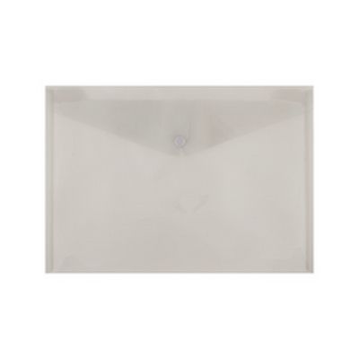 Mapa PP protectie documente A4 landscape, inchidere cu capsa, 10/set, Optima - fumuriu