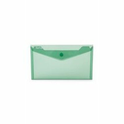 Mapa PP protectie documente DL landscape, inchidere cu capsa, 10/set, Optima - verde transparent