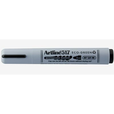Marker pentru tabla de scris 517 Eco Green - Dry safe ink 48h, varf rotund 3.0mm - negru