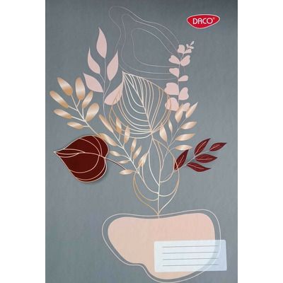 Registru A4 96 file, model floral, abstract, gri RG496DR