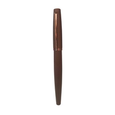 Stilou Viper, cu penita F/M, din otel inoxidabil - brown guilloche