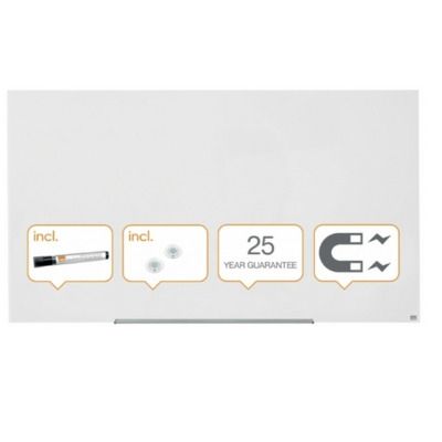 Tabla Impression Pro Widescreen 85, sticla, magnetica si marker, tavita, magneti, alb