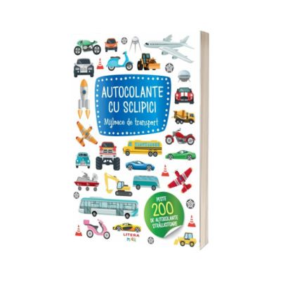 Autocolante cu sclipici. Mijloace de transport