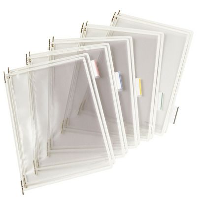 Buzunare prezentare pentru display, A4, (10 buc/set), rama metalica, DJOIS - alb
