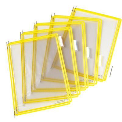 Buzunare prezentare pentru display, A4, (10 buc/set), rama metalica, DJOIS - galben