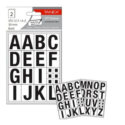 Etichete autoadezive cu litere, A-Z, 2 folii/set, 24mm bold
