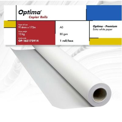 Rola copiator A0+, 80gr, 914mm x 175m, Optima Premium