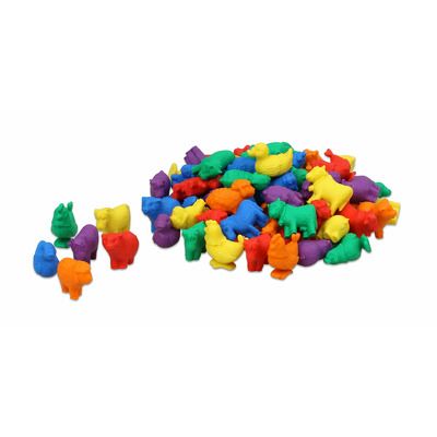 Sortare, numarare, forme si culori set 72 animale de la ferma