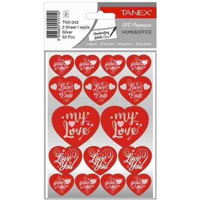 Stickere decorative, 2 file/set, Kids, inimi argintii