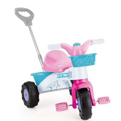 Tricicleta roz cu maner - My first trike
