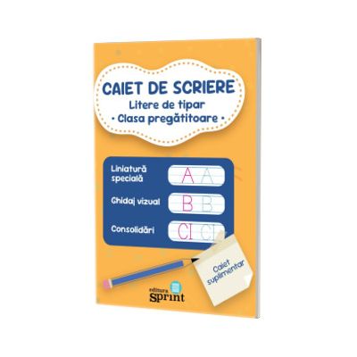 Caiet de scriere. Litere de tipar - Clasa Pregatitoare