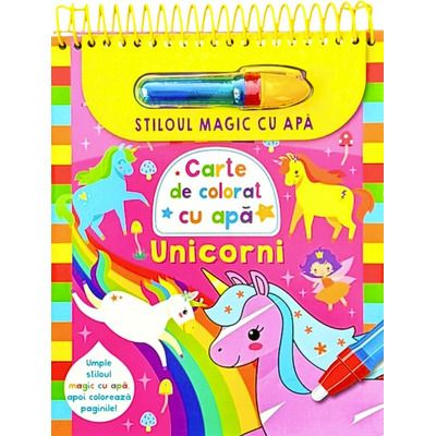 Carte de colorat cu apa, Unicorni