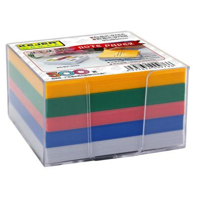 Cub hartie cu suport plastic, 90x90x50mm, hartie culoare alba