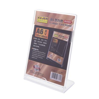 Display plastic pentru pliante, forma L, A6-portrait (105 x 148mm)