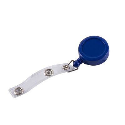Dispozitiv cu snur retractabil pt. legitimatii, rotund - D20mm, clips curea, albastru