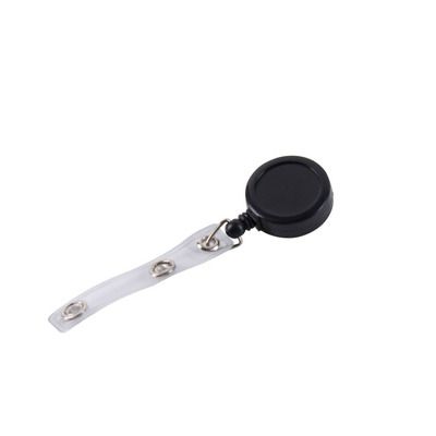 Dispozitiv cu snur retractabil pt. legitimatii, rotund - D20mm, clips curea, negru